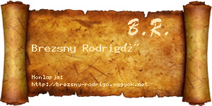 Brezsny Rodrigó névjegykártya